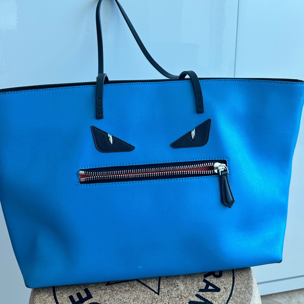 Fendi Monster Tote Bag in blue - Picture 4 of 7